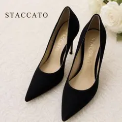 STACCATO ポインテッドトゥ パンプス ブラック ピンヒール 美脚 22のサムネイル
