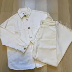 ZARA ホワイトデニムセットアップ S