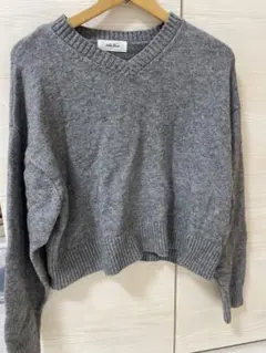 Mila Owen ニットセットアップ（トップス＋プリーツスカート） グレー