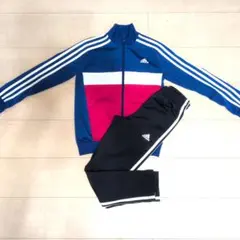 アディダス ジャージセット 青／赤／黒 130センチ 中古品