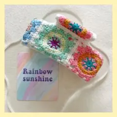 【1点のみ!】ヘアクリップ 大きめ 鍵あみ 花柄 ホワイト