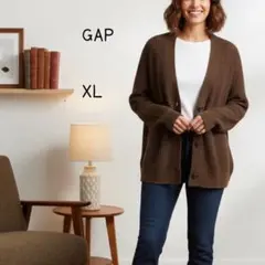 GAP ニットカーディガン レディース XL オーバーサイズ 茶色