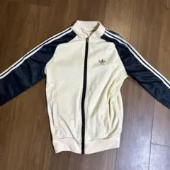ヴィンテージadidas ジップアップジャケット クリーム/ネイビー珍しい