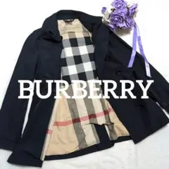 dd42 BURBERRY BRIT トレンチコート フルノバチェック ネイビー