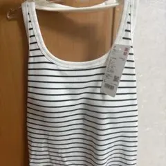 ユニクロホワイト タンクトップ フィット感 L
