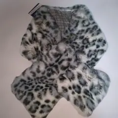 レオパード柄 チェック柄 フェイクファーのリバーシブル マフラーA！