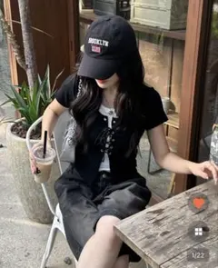 nugu レースアップキャミセットトップス　レイヤード