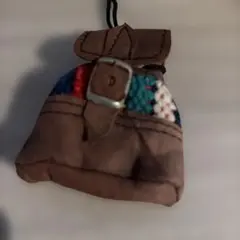 レザー巾着袋 カラフル織りデザイン
