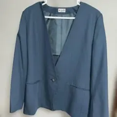 ダークブルー ノーカラージャケット