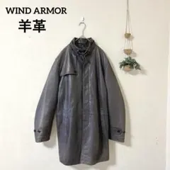 【高級】ウィンドアーマー ニチワ レザーコート 羊革 黒 LL シープスキン