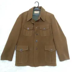 山羊革 ゴートスキン ミリタリージャケット スエード メタルボタン ブラウン M