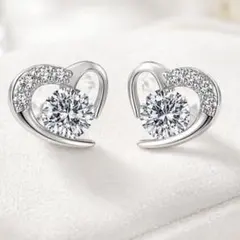 ハート ジルコニア ピアス シルバー925 高見え 上品