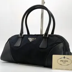 ✨激希少✨プラダ ミニボストン ボーリング 三角ロゴ ナイロン　ブラック