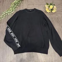 DIESEL サイドライン ロゴニット 黒 L クルーネックのサムネイル