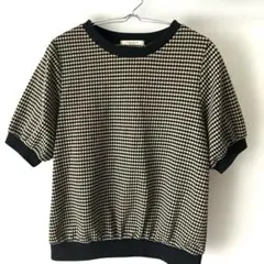 【クラシカルエルフ】 ハニカム柄 ジャガード ニットソー 半袖 L