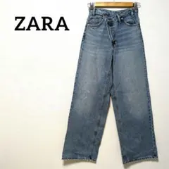 ザラ ZARA ワイドデニムパンツ ライトブルー サイズ32 ハイウエスト
