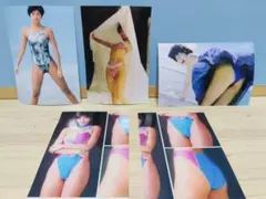 内田有紀　写真5枚セット Lサイズ 水着　ハイレグ　レオタード　ミニスカ　チラリ