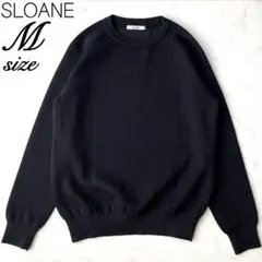 スローン 12G 天竺 2重編み クルーネックニット M ブラック SLOANE