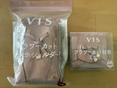 新品　VIS フラワーカットスマホショルダー&財布ミニ　セット　ピンク色