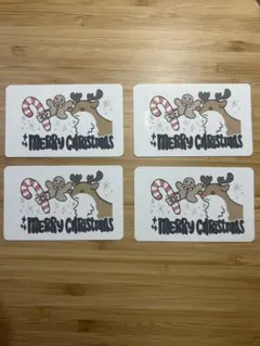 クリスマスカード（4枚入り）トナカイ