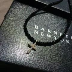 ☆クロストップネックレス☆ブラックカットビーズ40センチ☆ユニセックス☆