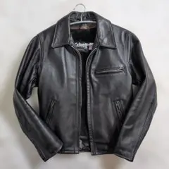 美品★Schott 642 ライナー付 シングルライダース 34 黒 トラッカー