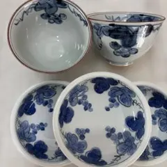 源右衛門 染付 葡萄絵 飯椀 茶碗 5客セット - メルカリ