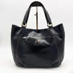 A704【外観美品】Kitamura トートバッグ レザー A4収納 大容量 黒