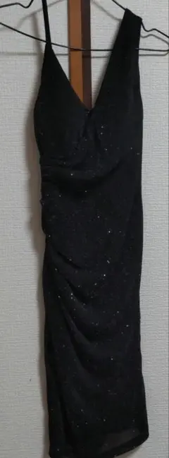 ラメ入り ブラック タイト ミニドレス キャバドレス　キラキラ