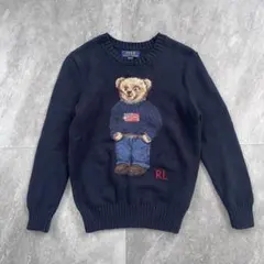 Polo Ralph Lauren ポロベア　セーター　ニット　ネイビー　星条旗