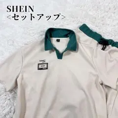 【美品】シーイン ベージュ ワッフル ポロシャツ ハーフパンツ セットアップのサムネイル