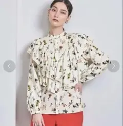UNITED ARROWS ユナイテッドアローズ Cボタニカル フリル ブラウス
