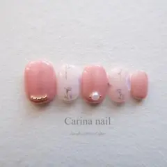 5350 ジェルネイルチップ ボタニカル フラワー ピンク