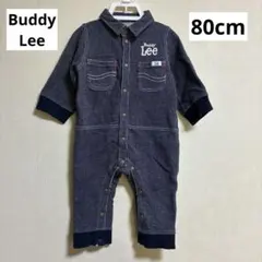 BuddyLee ボタン付き　デニム風ロンパース　 ネイビー 80cm