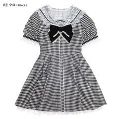 シークレットハニー ギンガムレースセーラーワンピース クロ ブラック