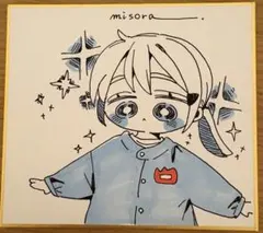 オリジナル 手描きアナログイラスト 色紙