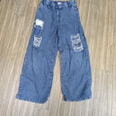 ANAP Girl ダメージ加工 ワイドパンツ XS