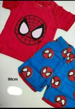 パジャマ 半袖&短パン(スパイダーマン)90cm春夏薄手綿100％