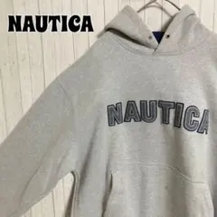 古着　ノーティカ　プルオーバー　パーカー　裏起毛　ロゴ