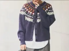 coen もちふわキュウシン編み2WAYニット ネイビー Mサイズ