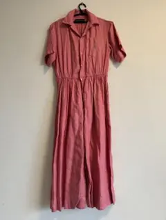 美品 Ralph Lauren フラワープリント リネン ノースリーブワンピース