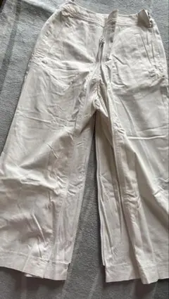 フロントダブルジップ カジュアルパンツ ホワイト