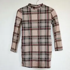 SHEIN チェック柄 長袖 원피스 女児100