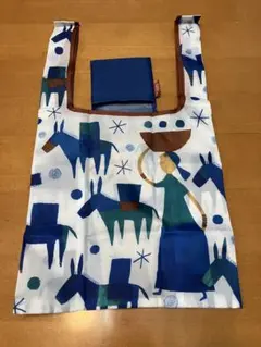 ☆新品☆ カルディ　エコバッグ　2026 非売品　馬柄　白✖️青