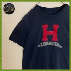 トミーヒルフィガー 刺繍スリーブロゴ フェード オールドデザインTシャツtシャツ