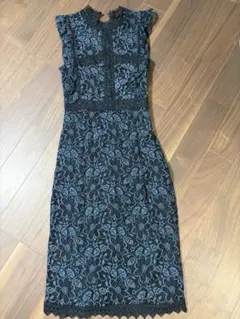 ZARA BASIC レースワンピース ネイビー S