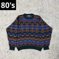 80s JUN MEN 総柄ウールニット archive y2kヴィンテージ古着