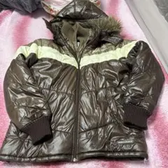 メンズ　 ブラウン ダウンジャケット フード付きMサイズ