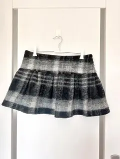 JILLSTUART チェック柄フレアスカート ウール混紡 ミニスカート