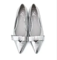 美品⭐︎ SYUNITED ARROWS フラットリボンシルバーメタリックパンプス